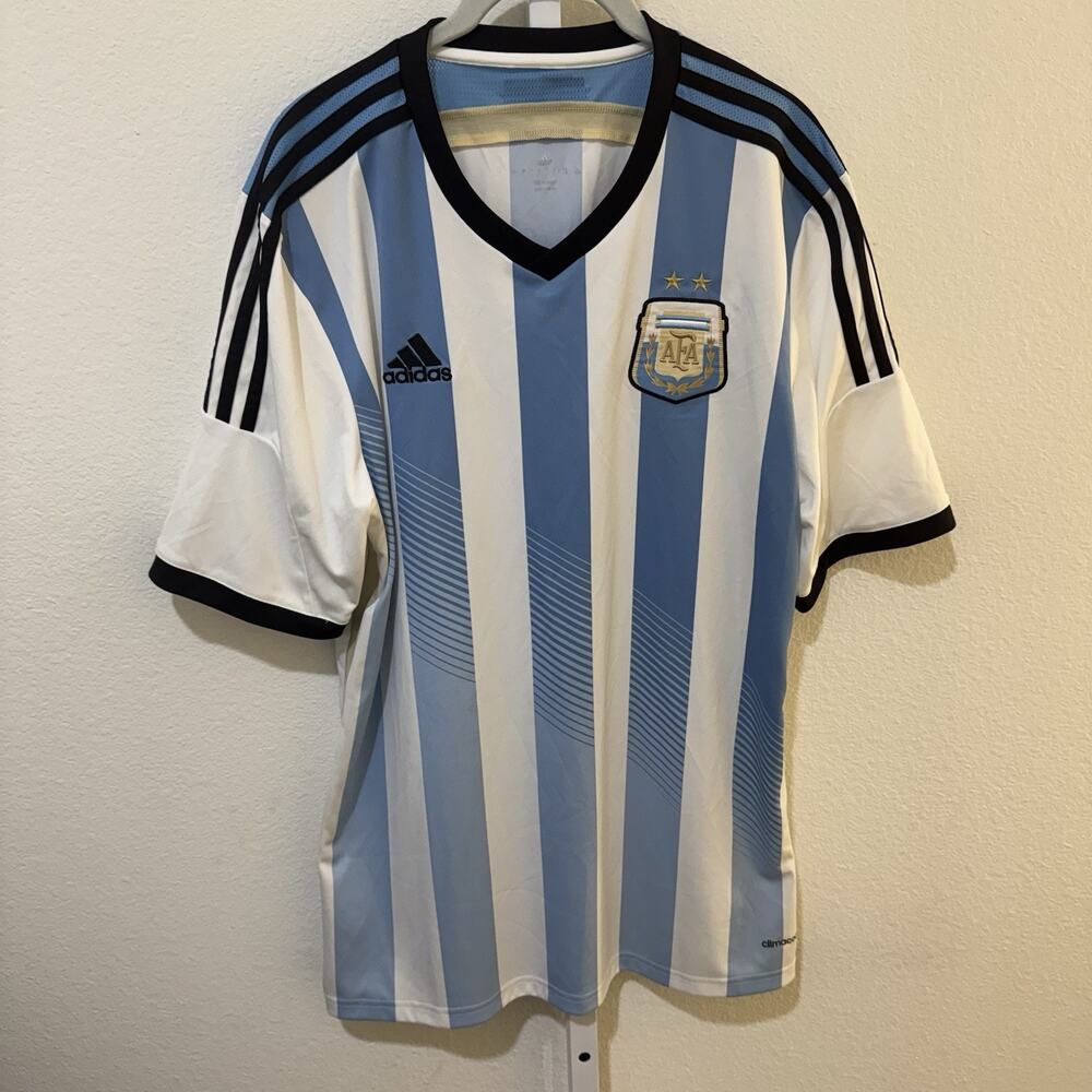ARGENTINA NATIONAL TEAM 2014-15 HOME SHIRT ADIDAS G74569 JERSEY SOCCER SIZE L